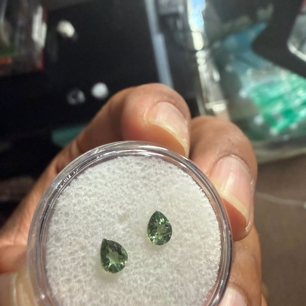 Shepherd Gemworks Green Apatite From Madagascar 0.65 Cts Loose Gemstone Pear