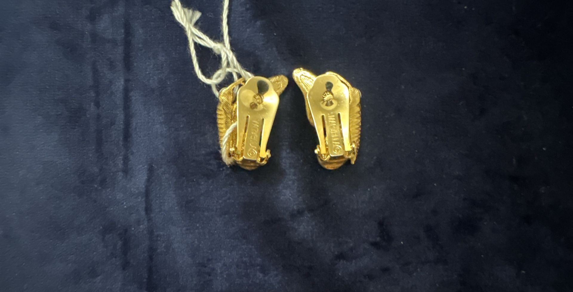 Marvella Gold Tone Faux Coral and Pearl Butterfly Clip Earrings 3
