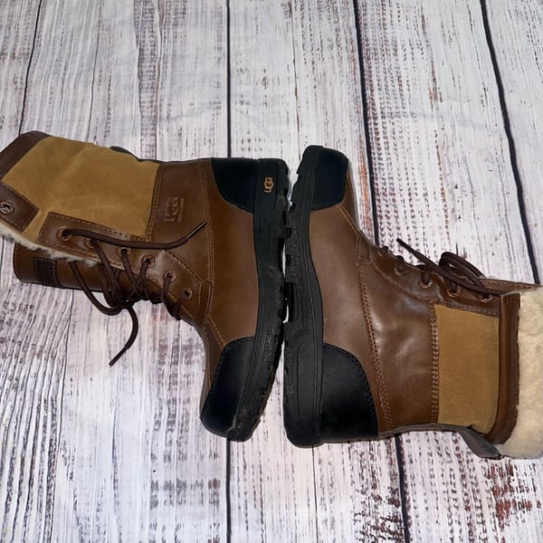 UGG Butte II Winter Boots Brown Leather Kids 4
