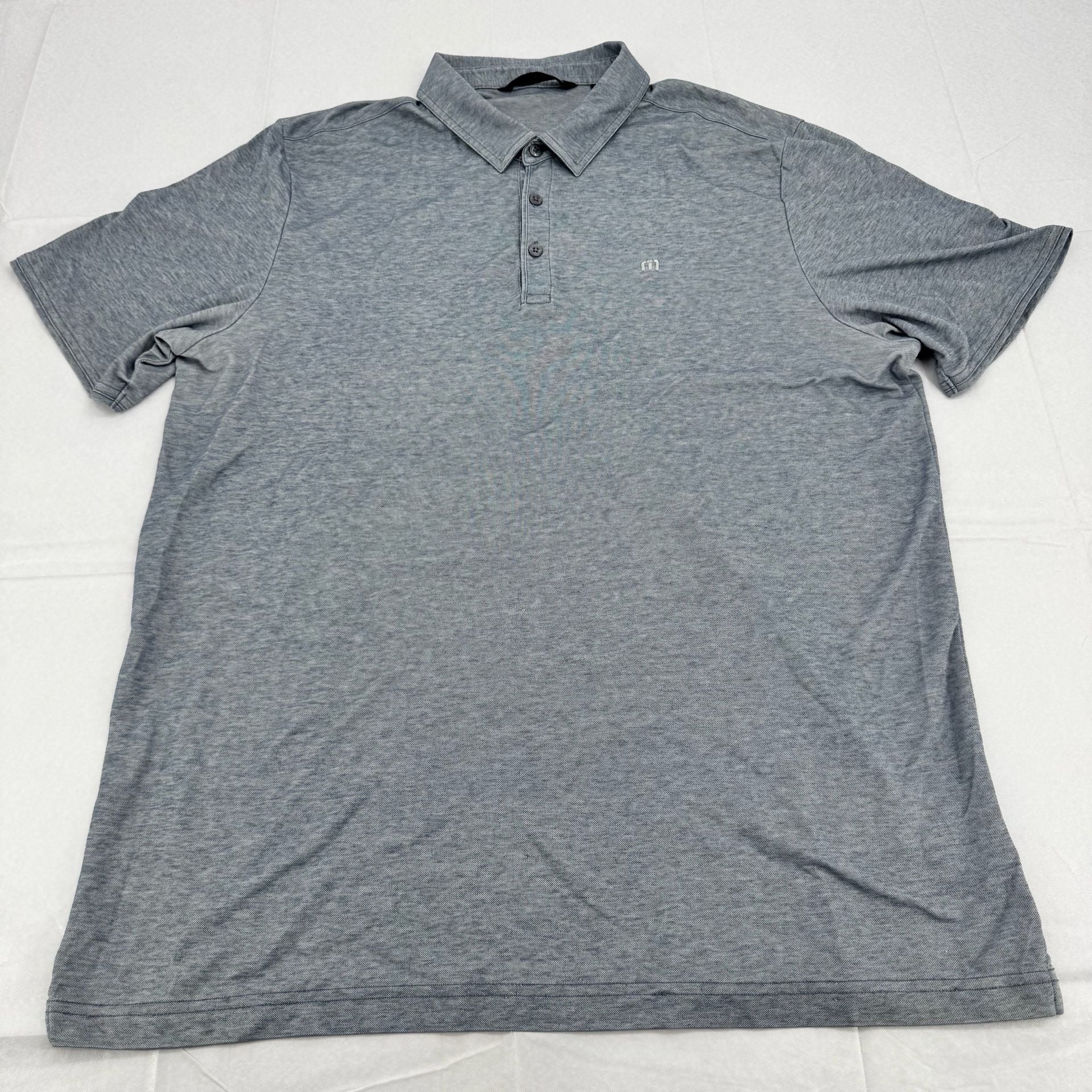 TravisMathew Polo Shirt Size XXL Gray Short Sleeve Golf Shirt 2