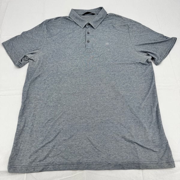 TravisMathew Polo Shirt Size XXL Gray Short Sleeve Golf Shirt