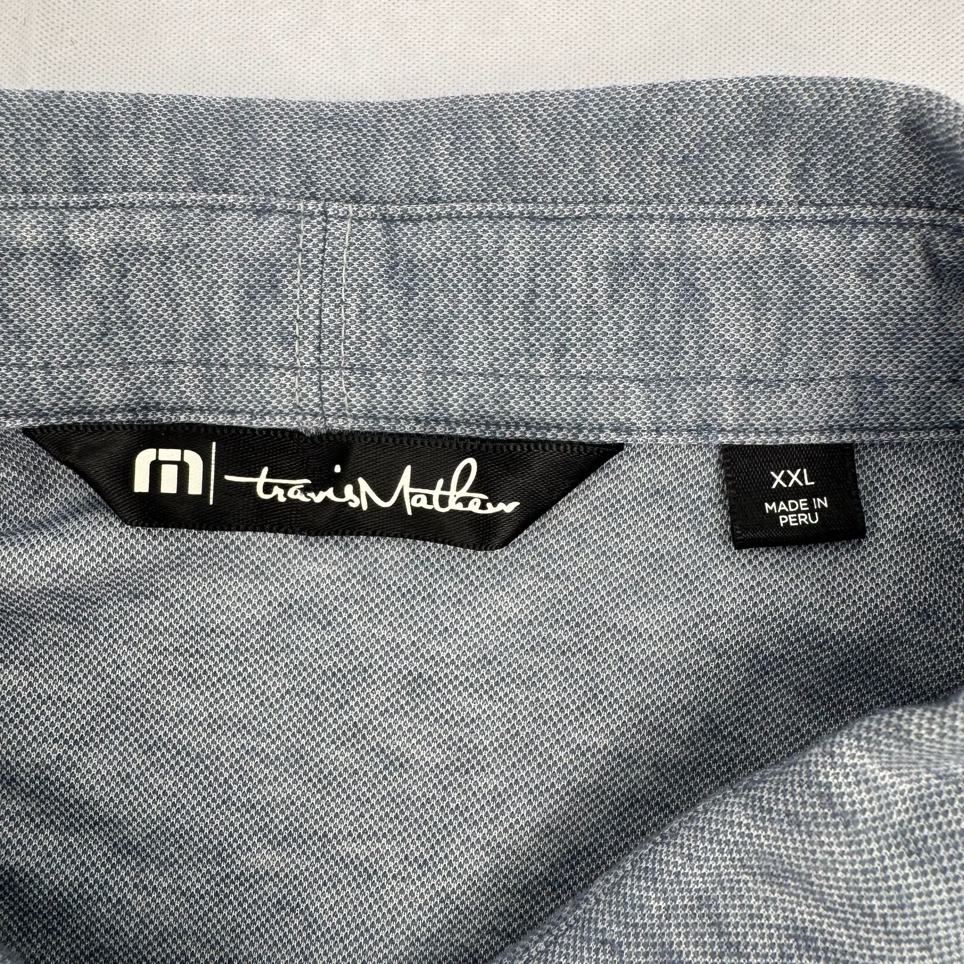 TravisMathew Polo Shirt Size XXL Gray Short Sleeve Golf Shirt 3