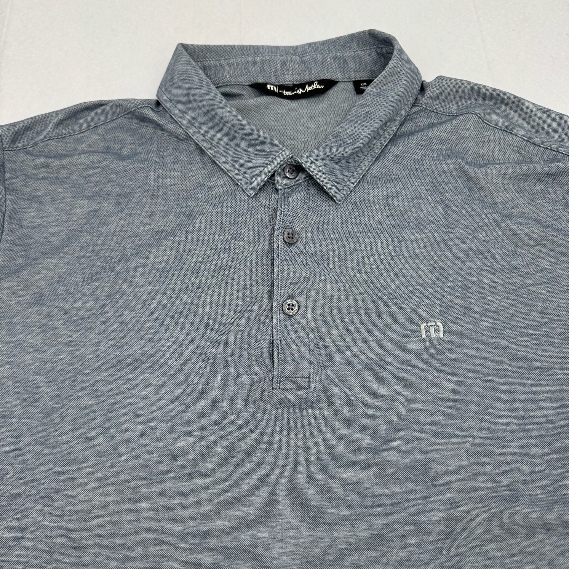 TravisMathew Polo Shirt Size XXL Gray Short Sleeve Golf Shirt 4