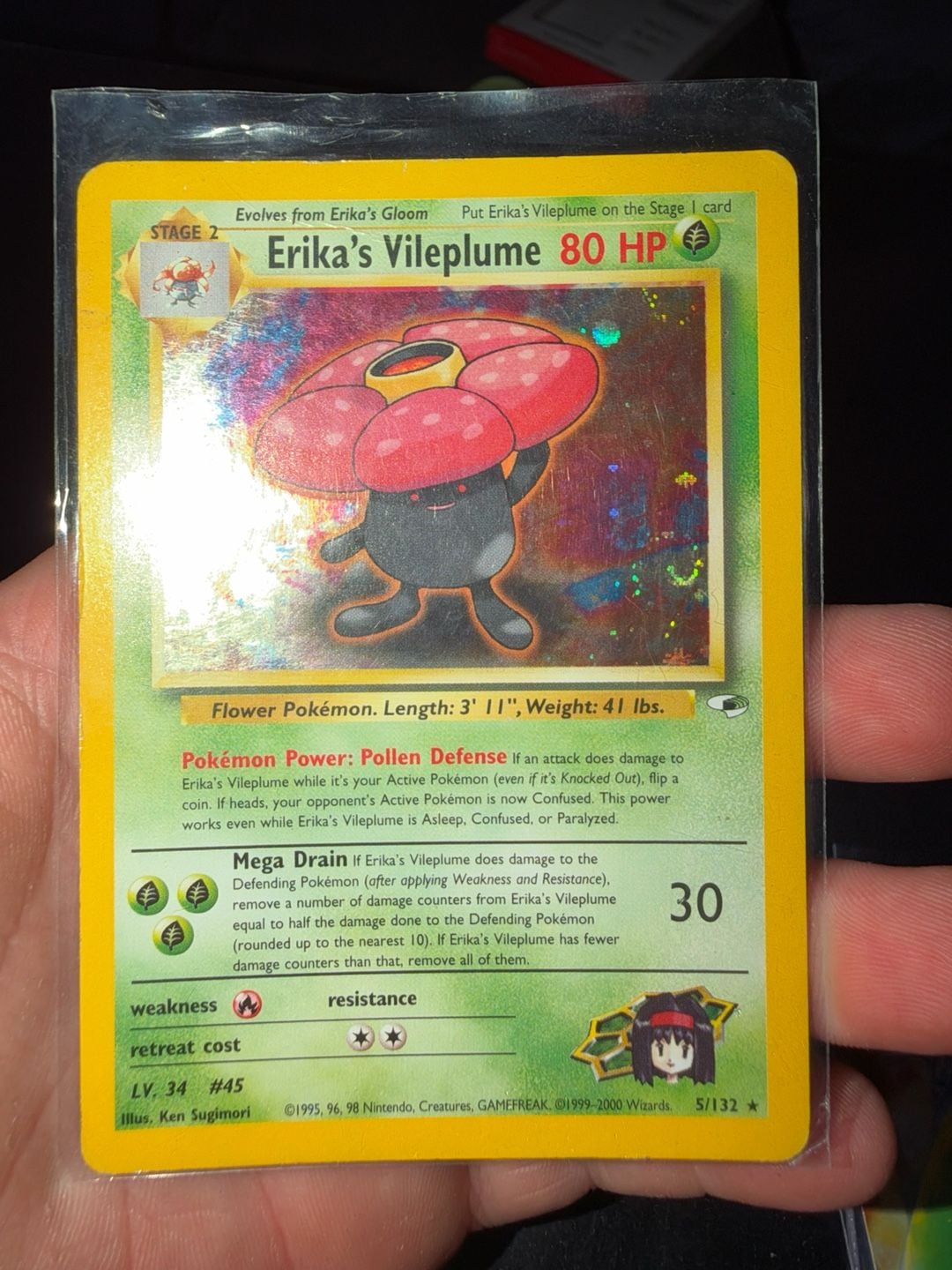 Pokemon Erika's Vileplume Gym Heroes Holo Rare #5 1