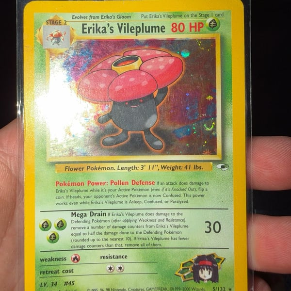 Pokemon Erika's Vileplume Gym Heroes Holo Rare #5