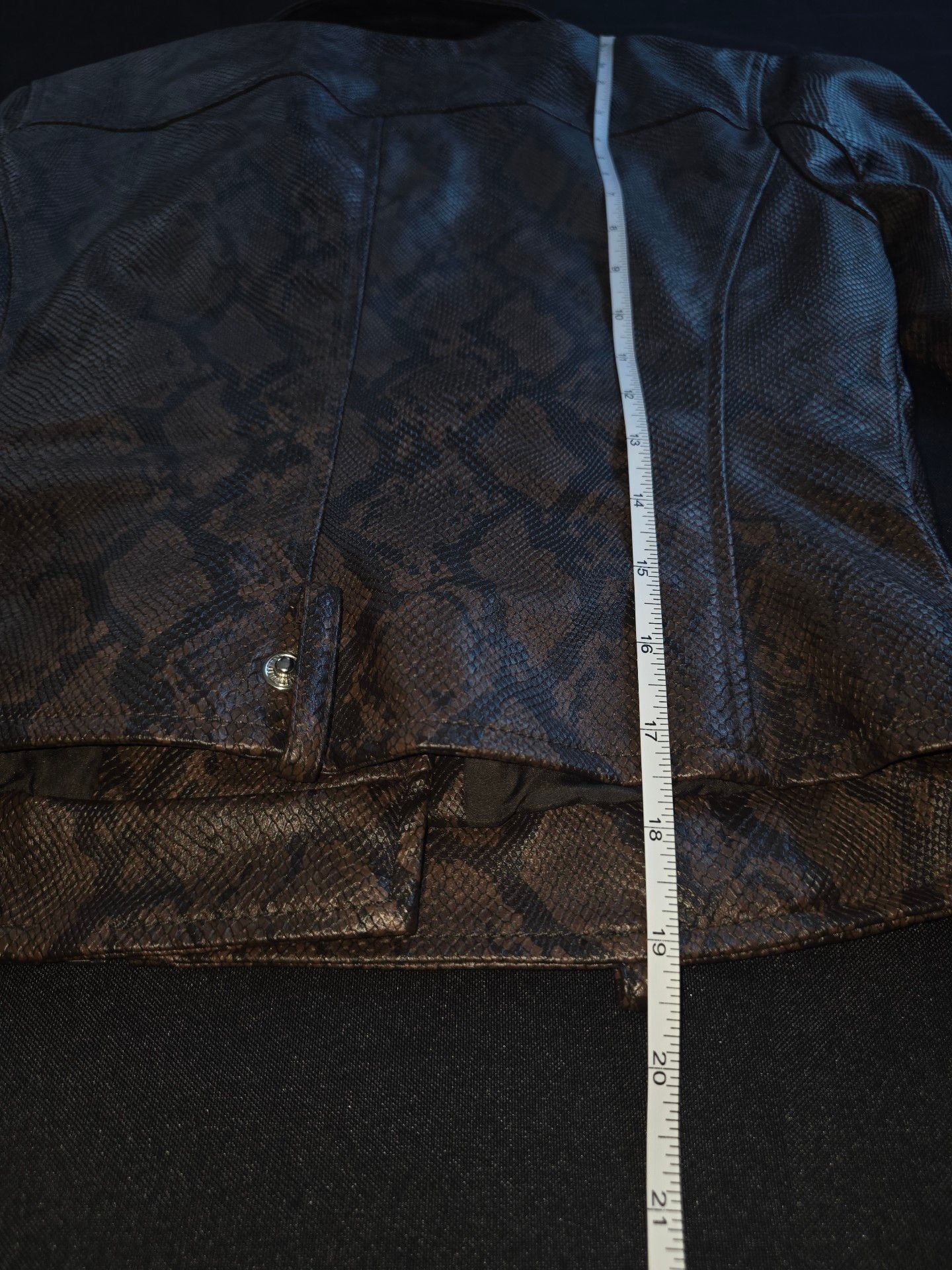 Levi's Faux Leather Moto Jacket Size XS Brown Python Snake Print Biker 8