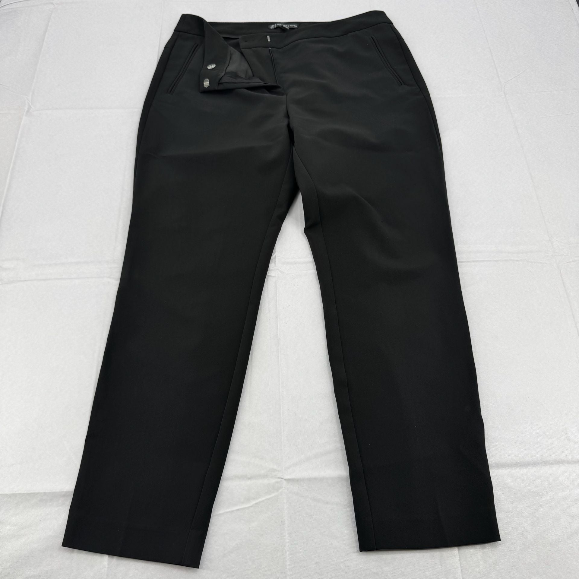 Adrianna Papell Black Flat Front Chino Pants Size 12 2