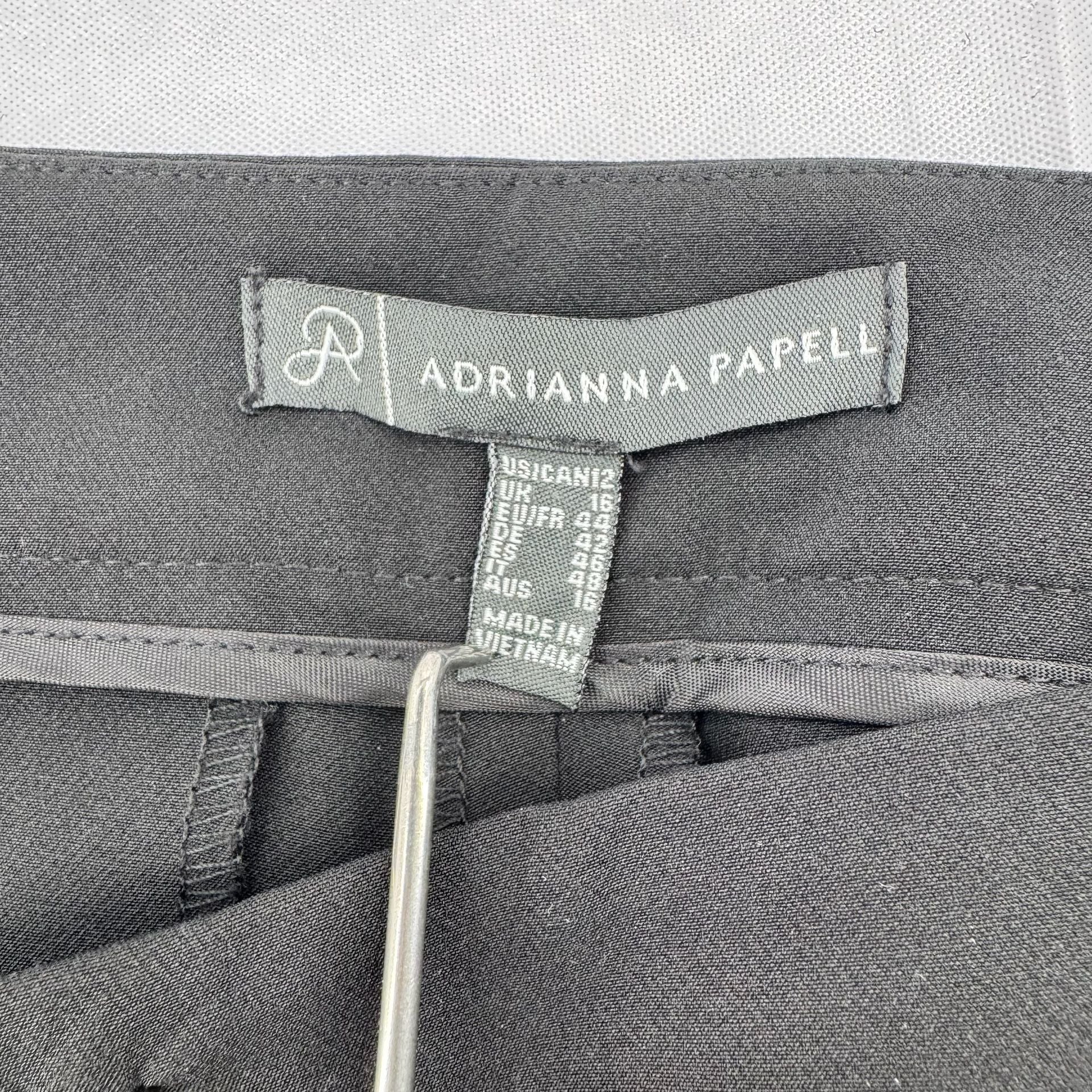 Adrianna Papell Black Flat Front Chino Pants Size 12 3