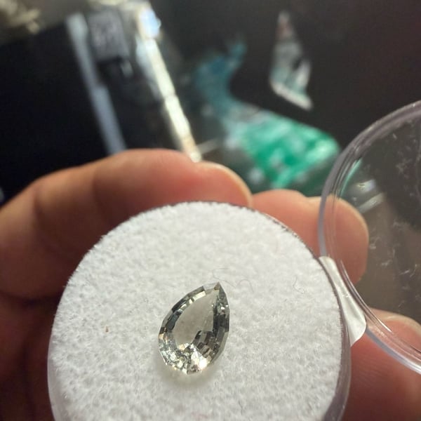 Heliodor Loose Gemstone 1.10 Carat Pear Shape Faceted Afghanistan