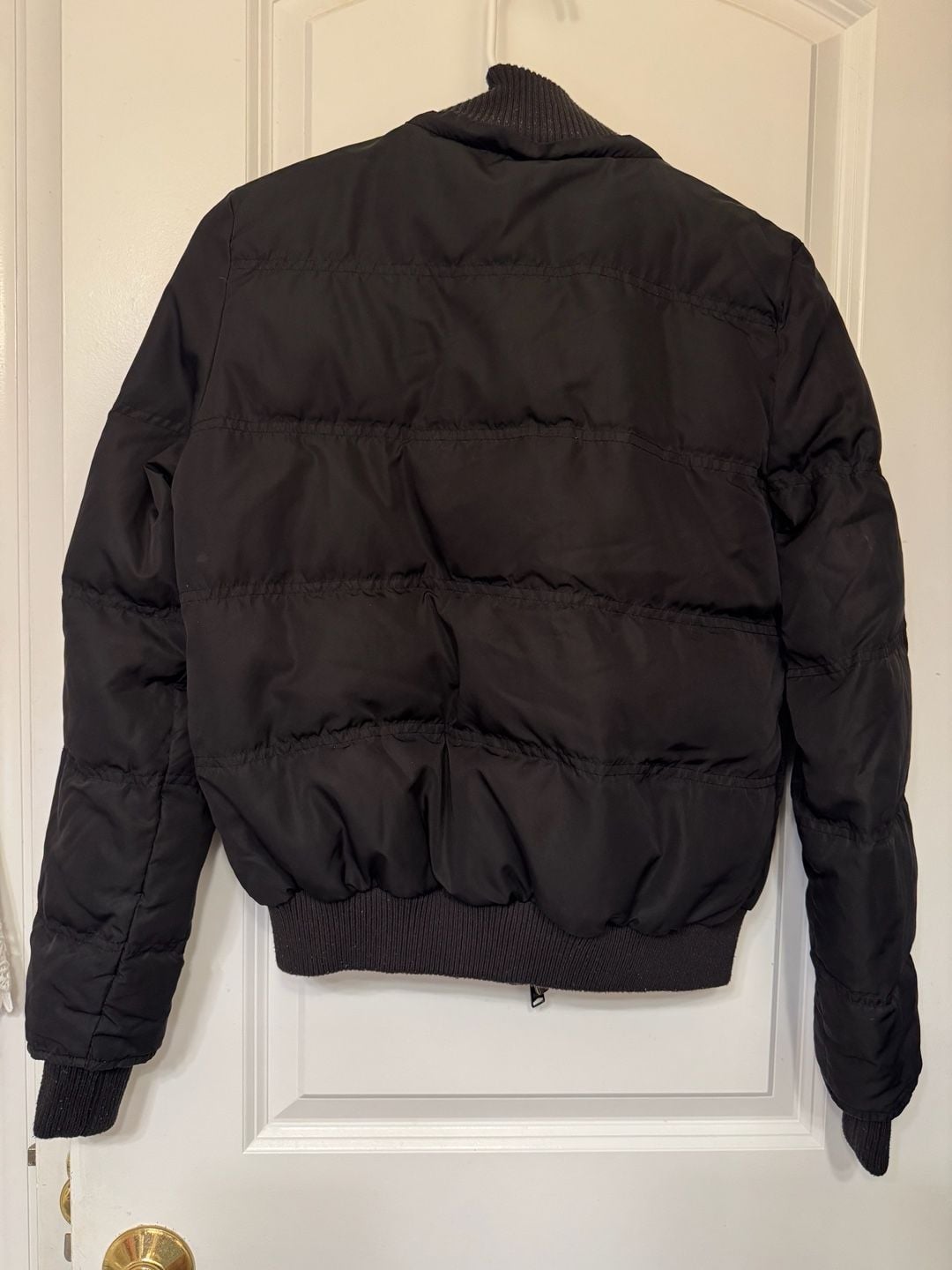 PINK Victoria's Secret Black Puffer Jacket Size S-P Plaid Lined 7