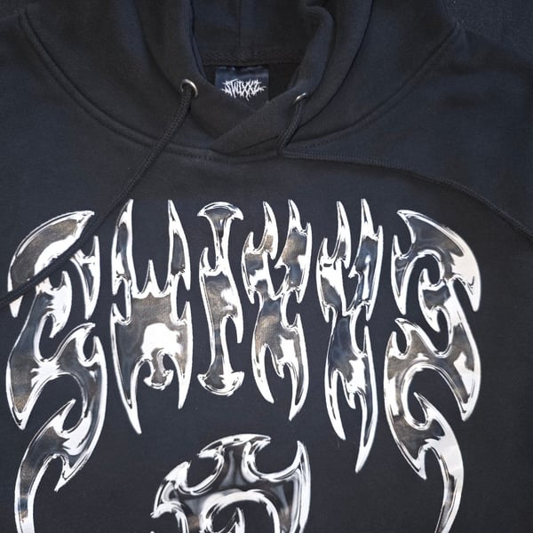 Swixxx Hoodie Size L Black Tribal Graphic Streetwear Pullover