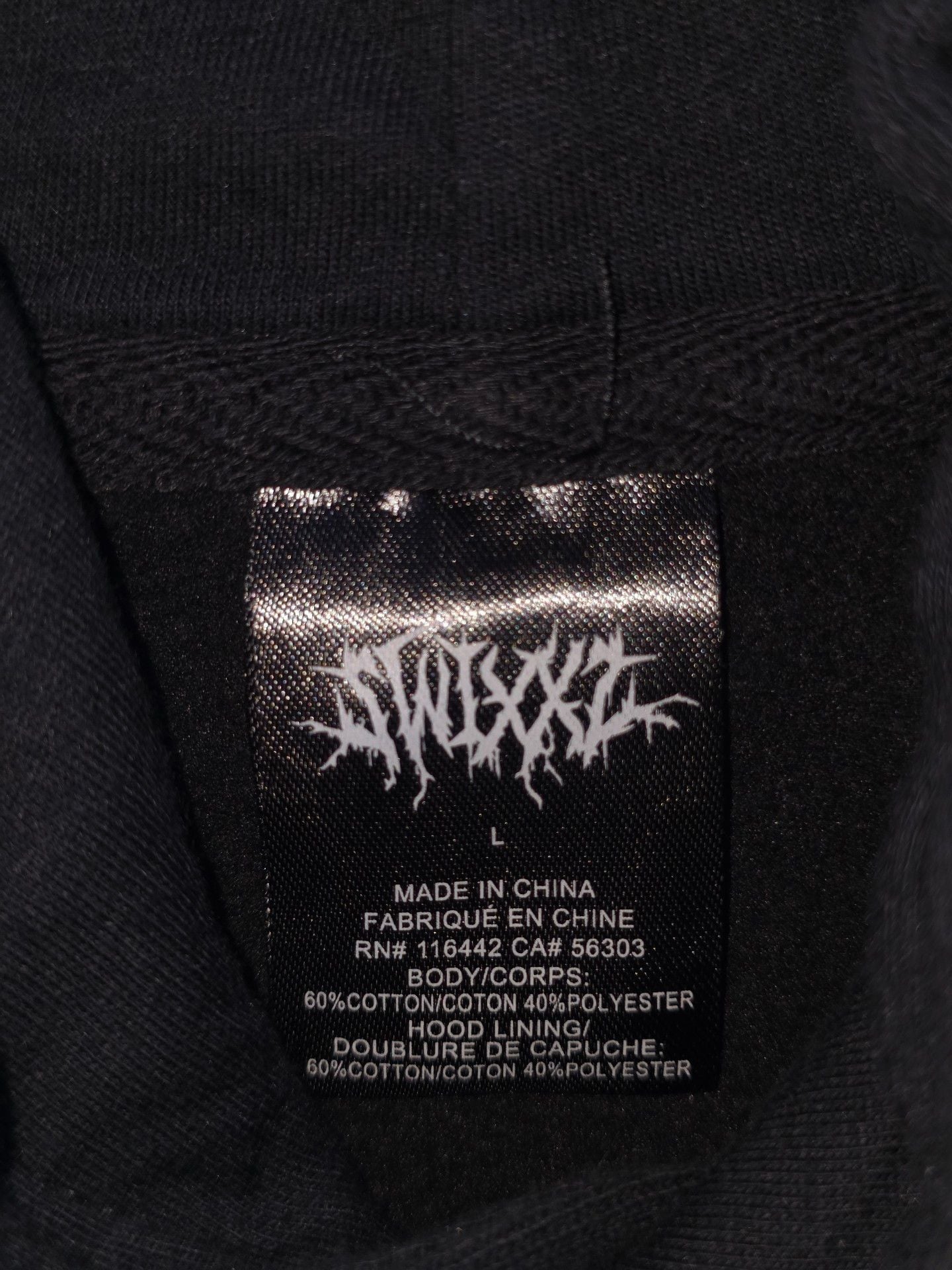 Swixxx Hoodie Size L Black Tribal Graphic Streetwear Pullover 4