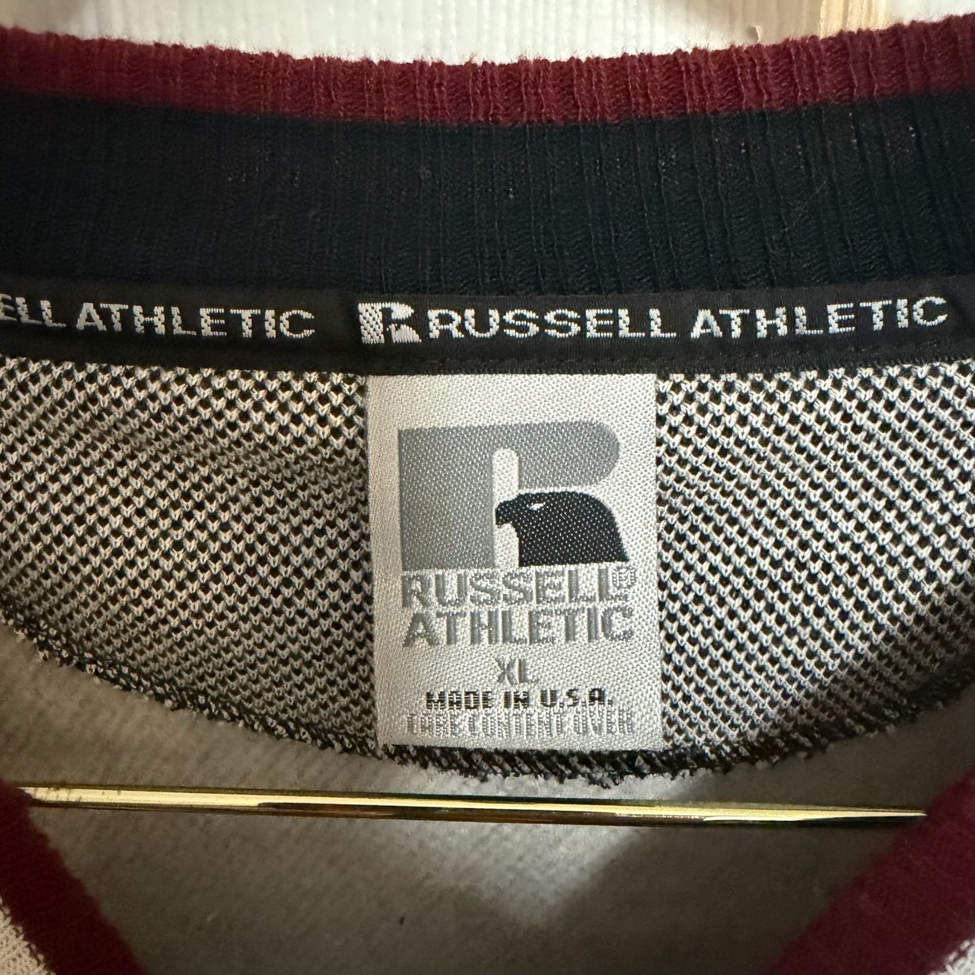 Russell Athletic Crusaders Sweatshirt Size XL Gray Houndstooth Crewneck 4