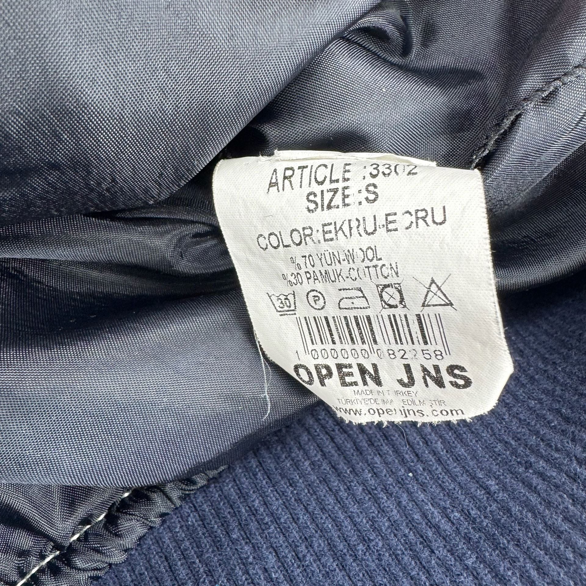 Open Couture Black Collection Cream and Black Knit Sherpa Aviator Jacket Size S 5