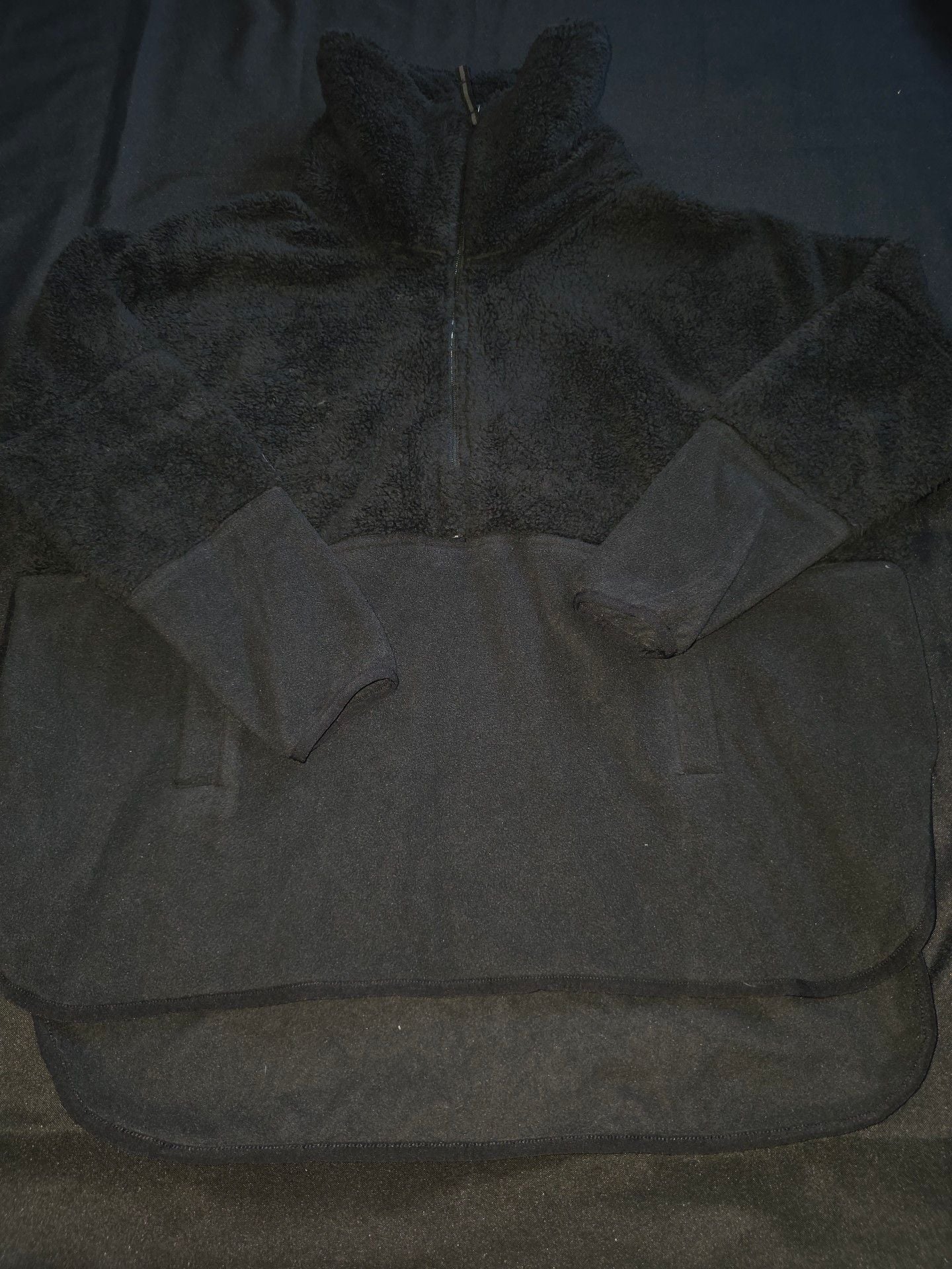 The North Face Campshire Fleece Pullover Size M Black Sherpa 1/4 Zip 3