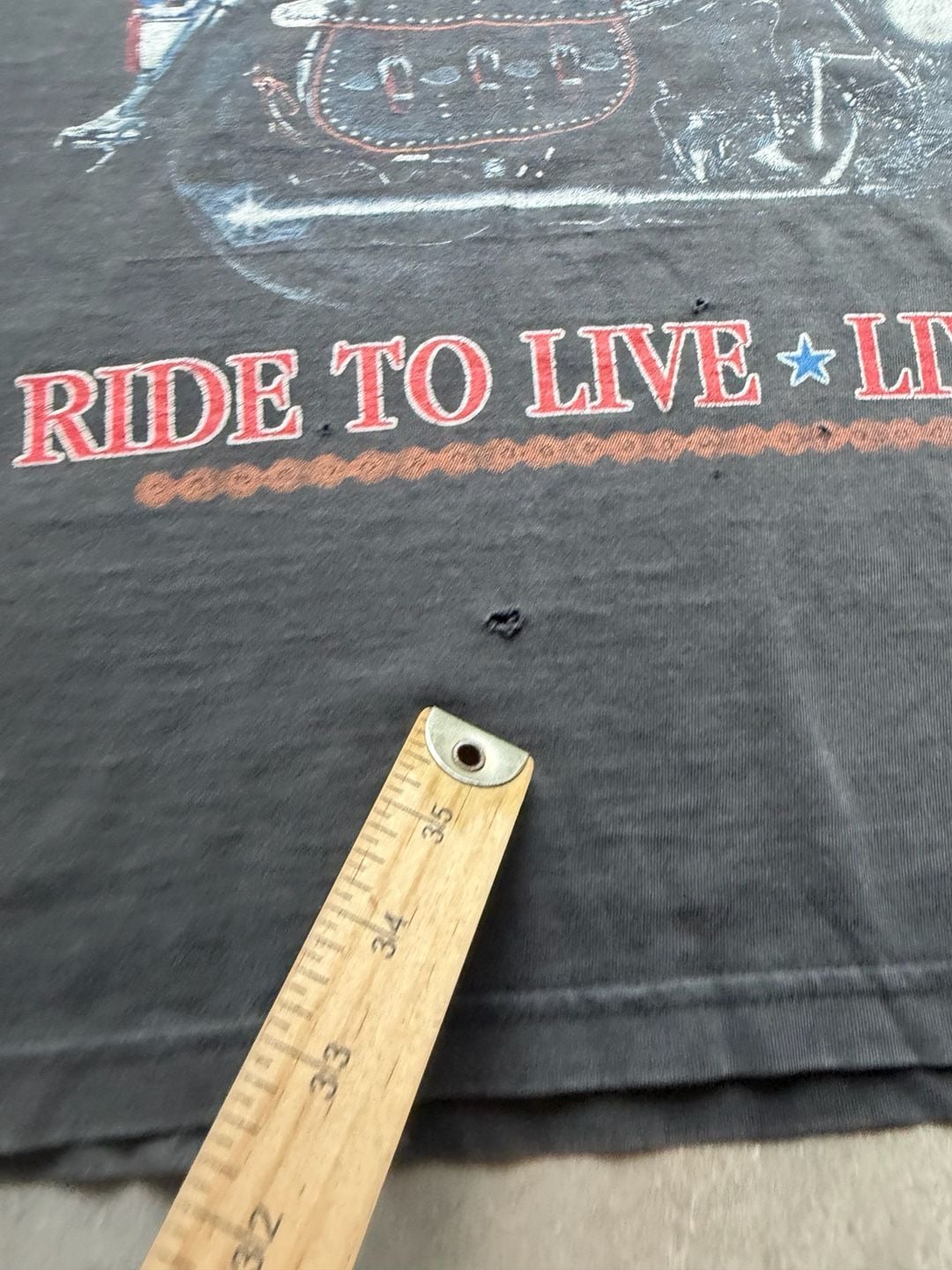 Vintage 90s/00s Faded Black Eagle Motorcycle Live To Ride Graphic T-Shirt 8