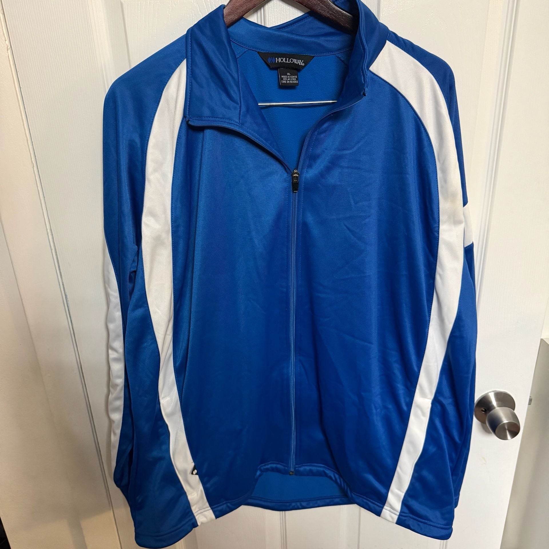 Holloway Determination Jacket Size XL Blue White Full Zip Track Jacket 2