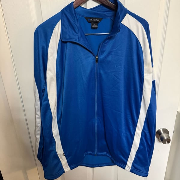 Holloway Determination Jacket Size XL Blue White Full Zip Track Jacket