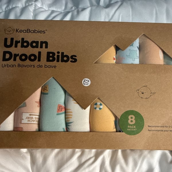 KeaBabies Urban Drool Bibs 8 Pack Beach Day Newborn 0-24 Months