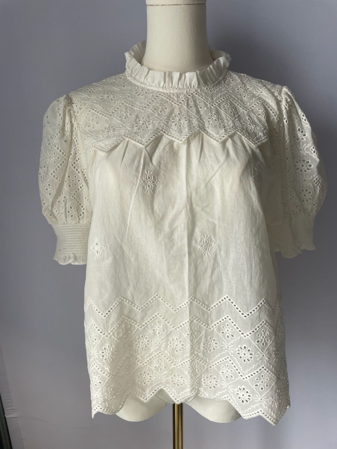 Industry Republic Clothes Eyelet Peasant Blouse 2