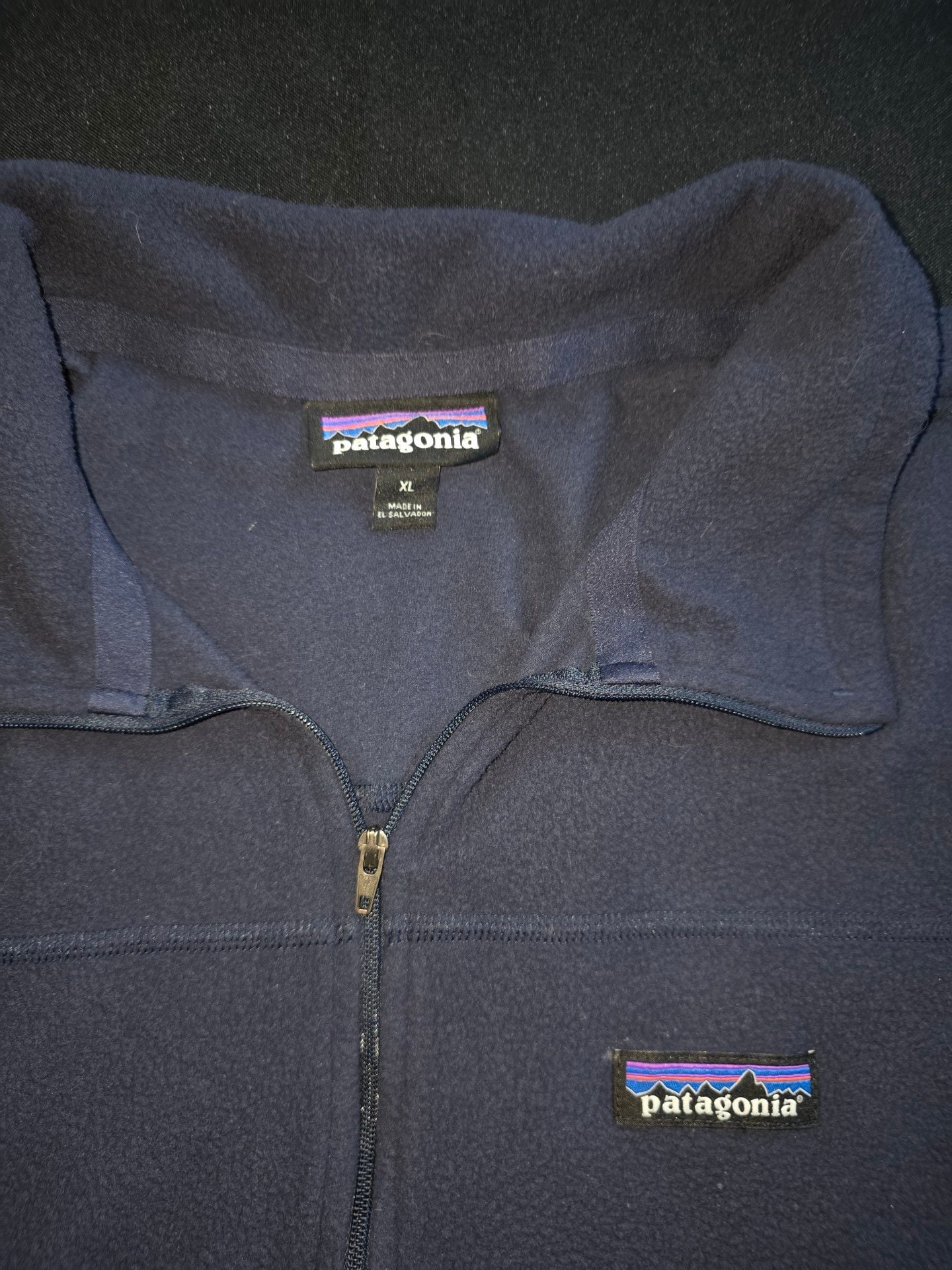 Patagonia 1/4 Zip Fleece Pullover Size XL Navy Darkhorse Embroidered 2