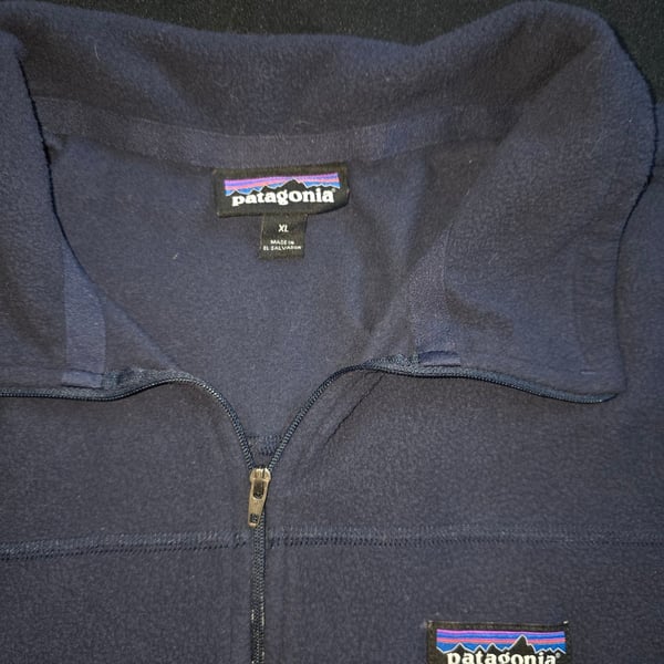 Patagonia 1/4 Zip Fleece Pullover Size XL Navy Darkhorse Embroidered