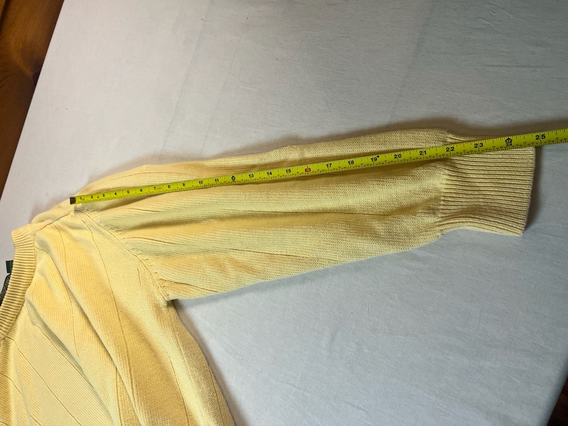 American Eagle Outfitters Vintage 90s Yellow Cable Knit Crew Neck Sweater XL 7