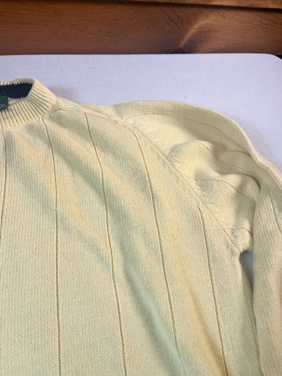American Eagle Outfitters Vintage 90s Yellow Cable Knit Crew Neck Sweater XL 11