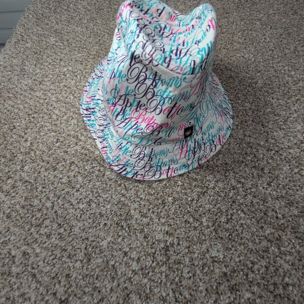 Apple Bottoms Bucket Hat One Size Multi All Over Script Graffiti Print