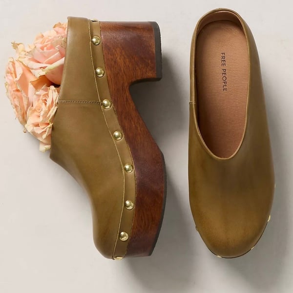 Free People Calli Platform Clog Size 7 “Olive”