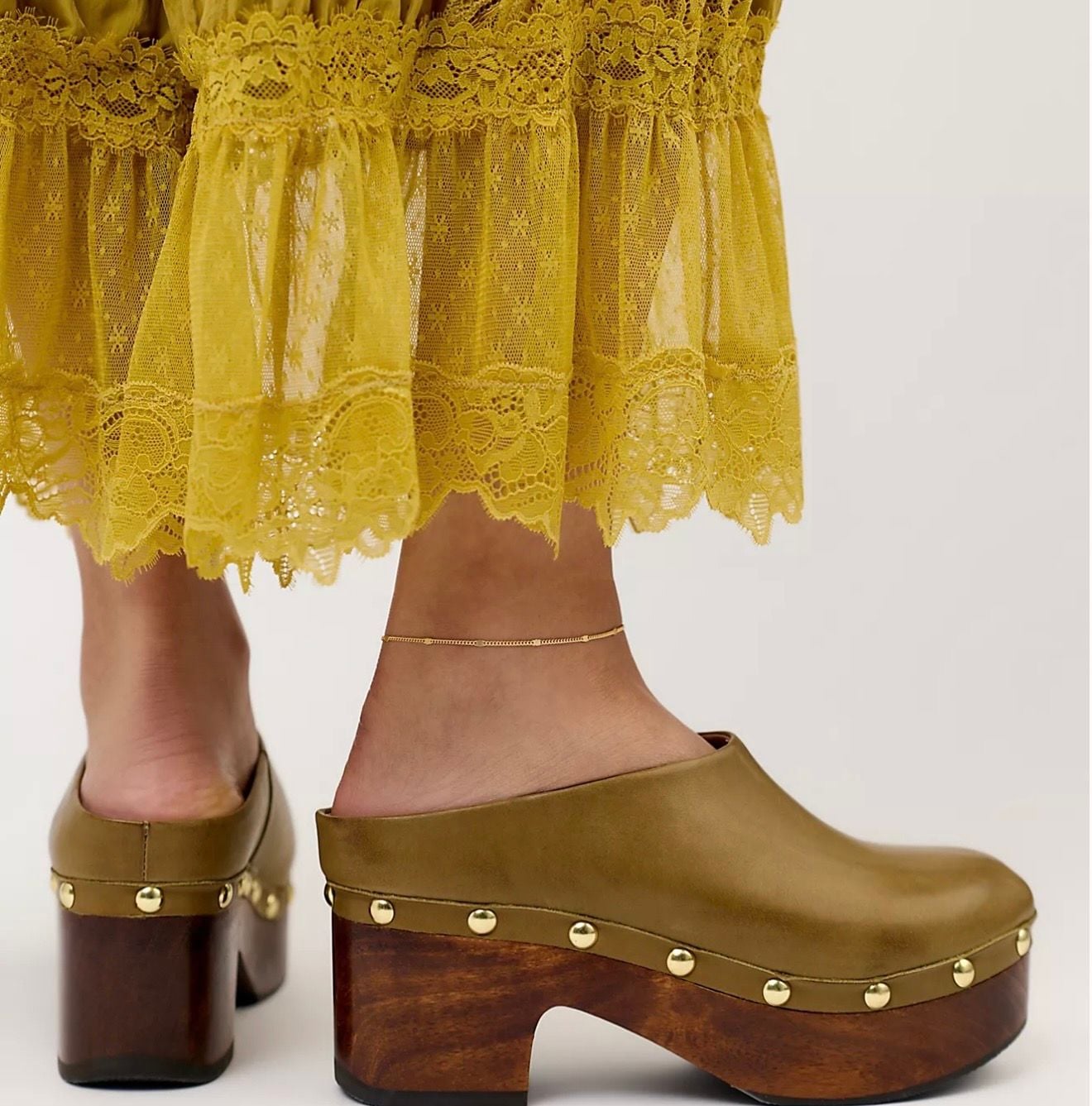 Free People Calli Platform Clog Size 7 “Olive” 4