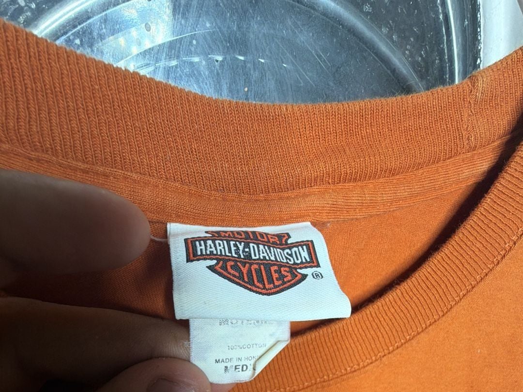 Harley-Davidson Orange T-Shirt Size Medium Paris Texas 4