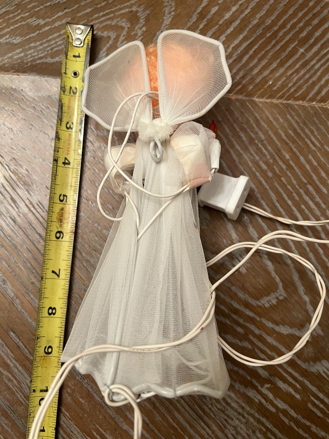 Vintage Lighted Christmas Angel Tree Topper Doll with Candles 3