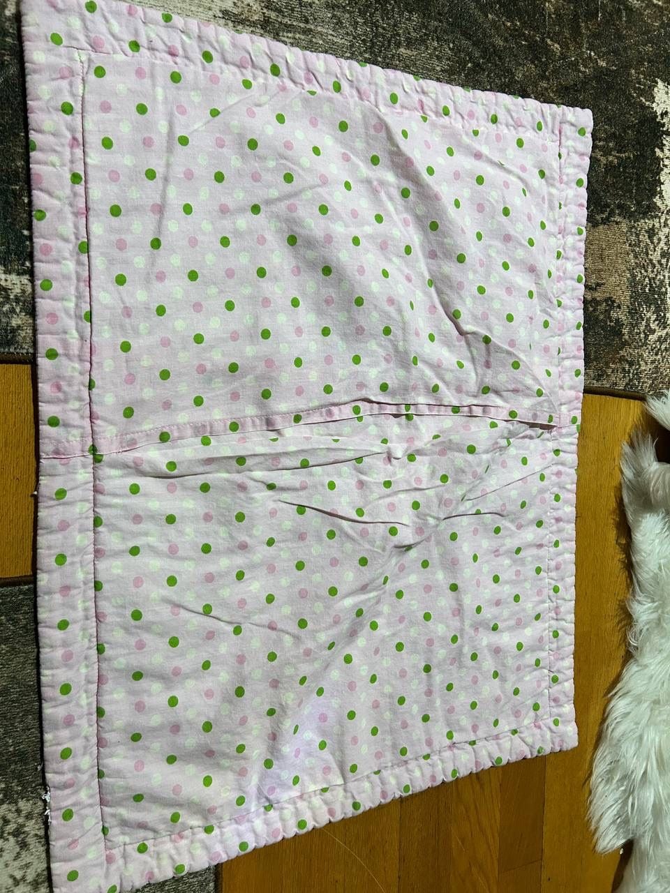 Woodland Animals Baby Quilt Hedgehog Birds Trees Mushrooms Pink Green 30x24 5