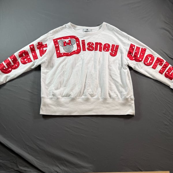 Disney Parks Minnie Mouse Walt Disney World Applique Sweatshirt Women M