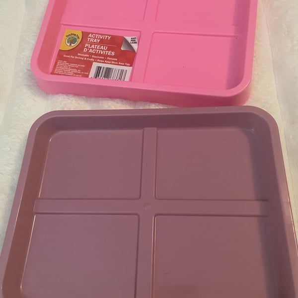 Teaching Tree Activity Tray Pink Plastic Sorting Tray Set of 2