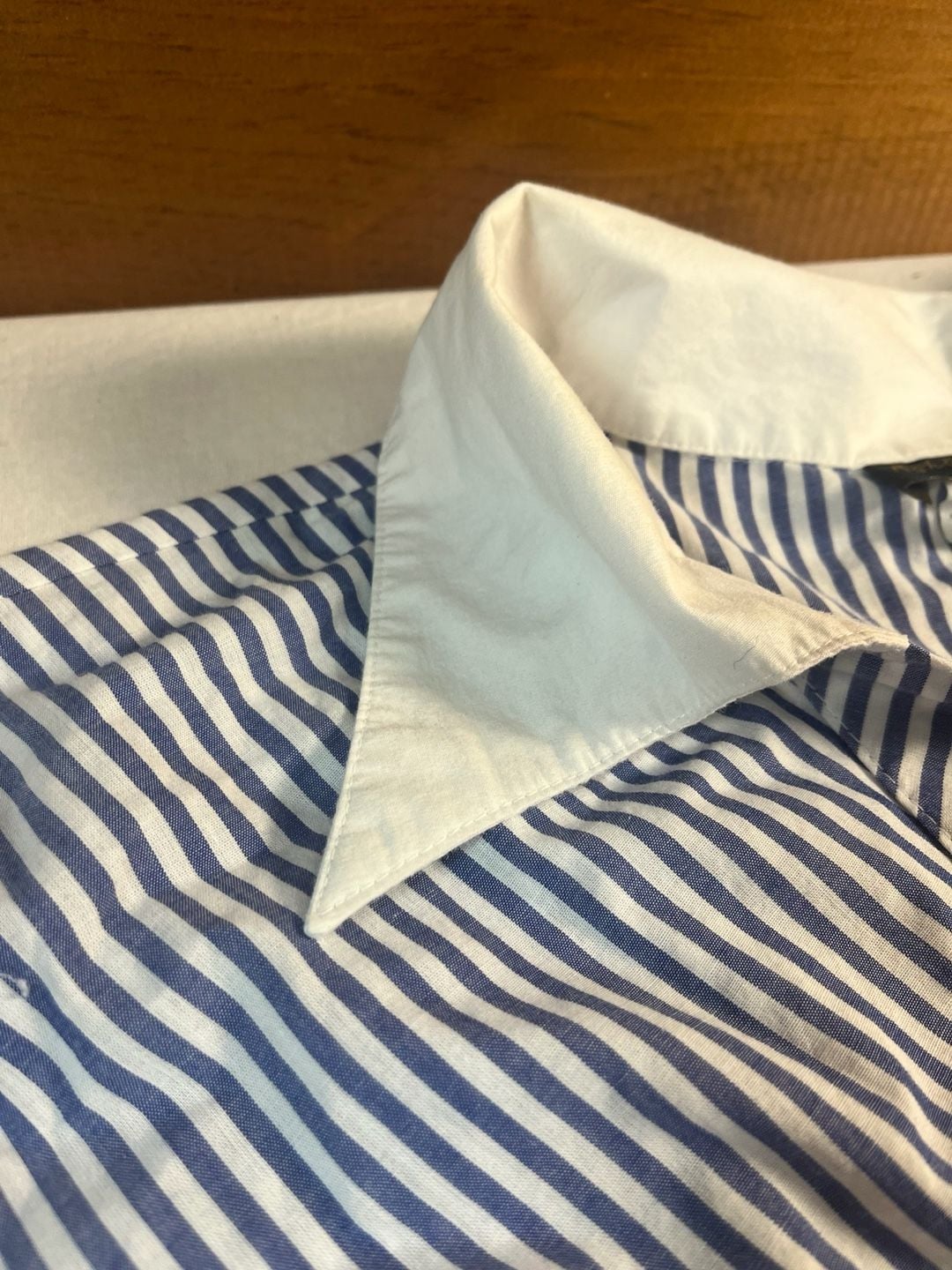 Ashley Stewart Vintage 90s Blue White Striped Button Down Shirt Size 18 2X 9