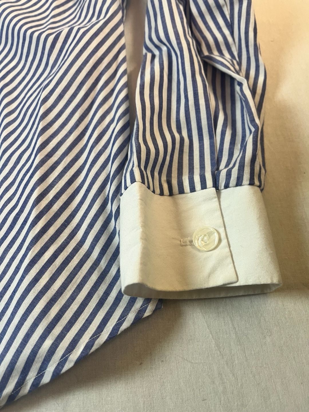 Ashley Stewart Vintage 90s Blue White Striped Button Down Shirt Size 18 2X 11
