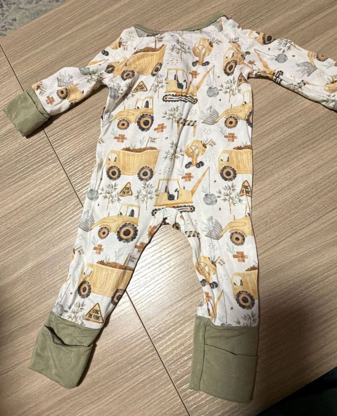 Luminous Littles Construction Baby Zippy Romper 3M Bamboo Footless Sleeper 7