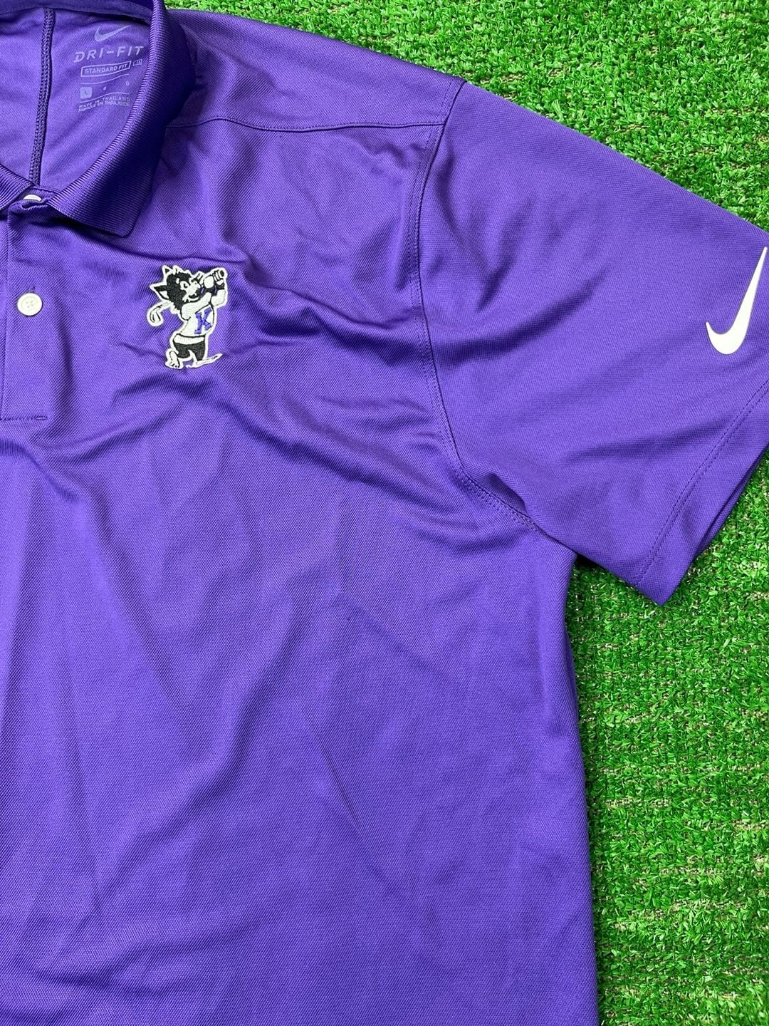 Nike Kansas State Wildcats Polo Size L Purple Golf Shirt 5