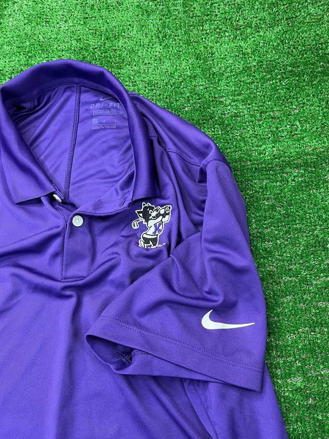 Nike Kansas State Wildcats Polo Size L Purple Golf Shirt 6
