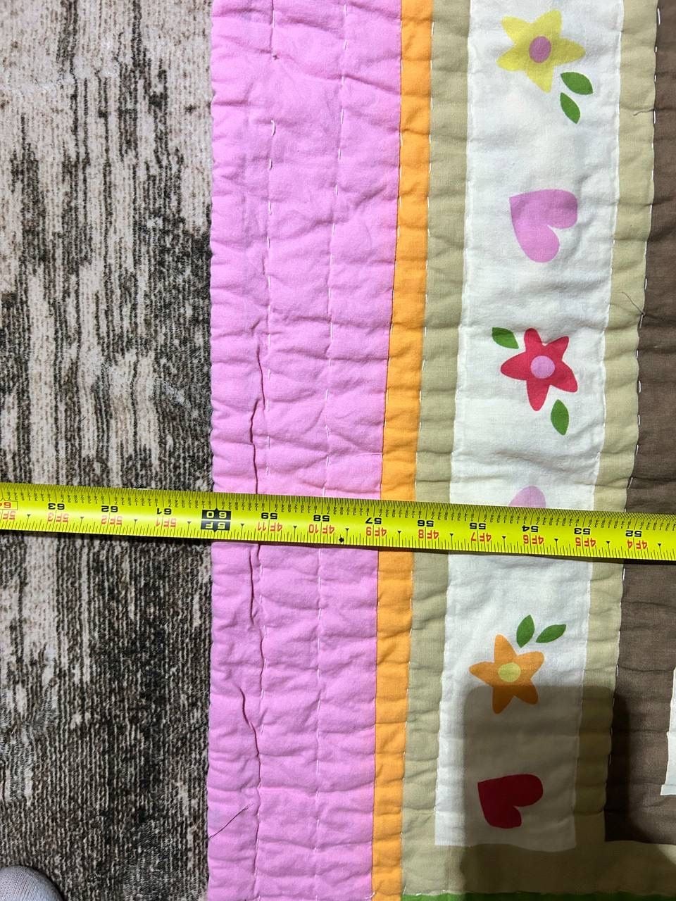 Woodland Animals Baby Crib Quilt Owl Hedgehog Birds Trees Pink Green 68x60 3