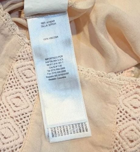 Naf Naf Paris Lace Trim Blouse Size S Pink Champagne 7