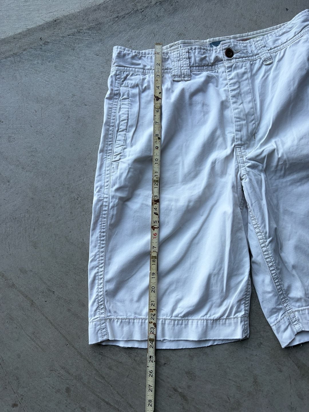 American Eagle Outfitters Longer Length Shorts Size 33 White Cotton Chino 9