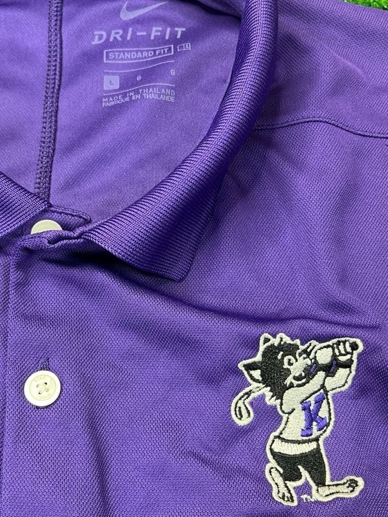 Nike Kansas State Wildcats Polo Size L Purple Golf Shirt 3