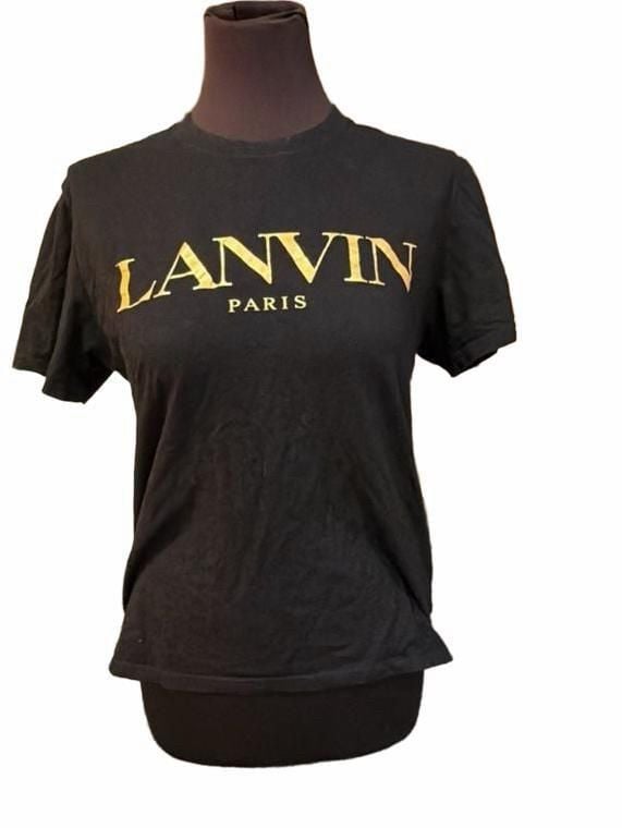 Lanvin Paris Logo T-Shirt Size M Black Cotton 2