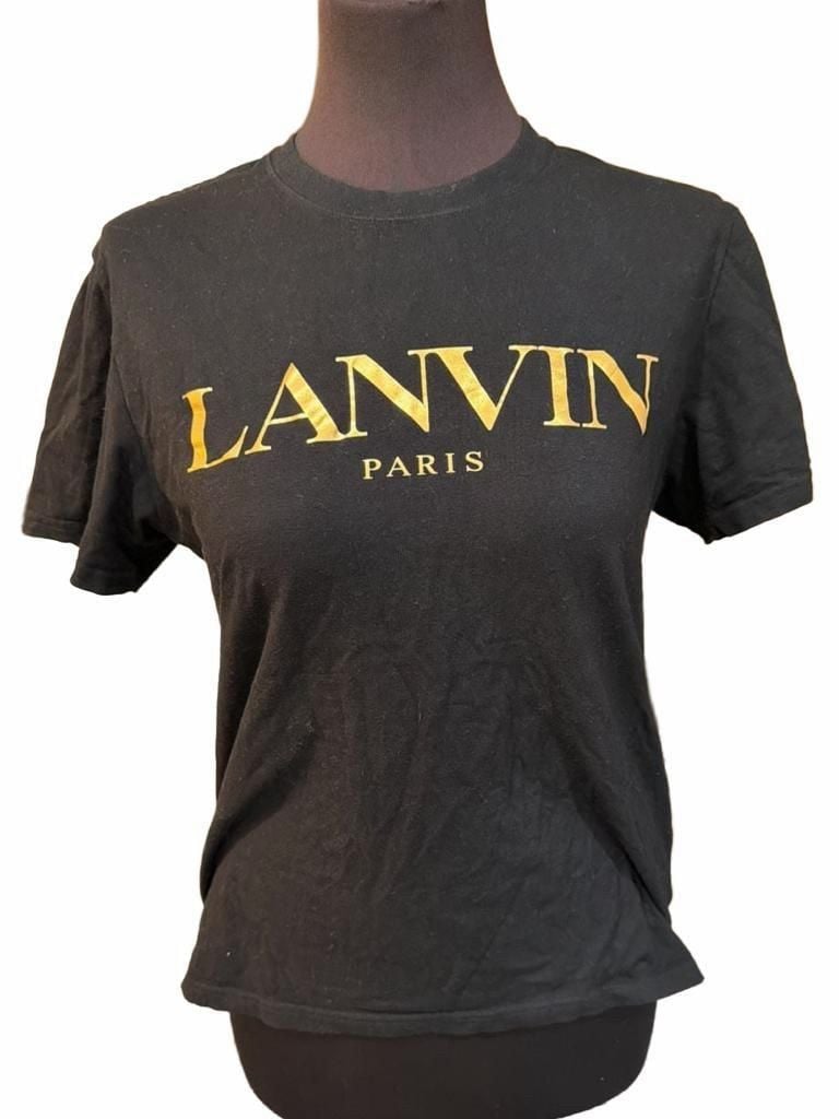 Lanvin Paris Logo T-Shirt Size M Black Cotton 3