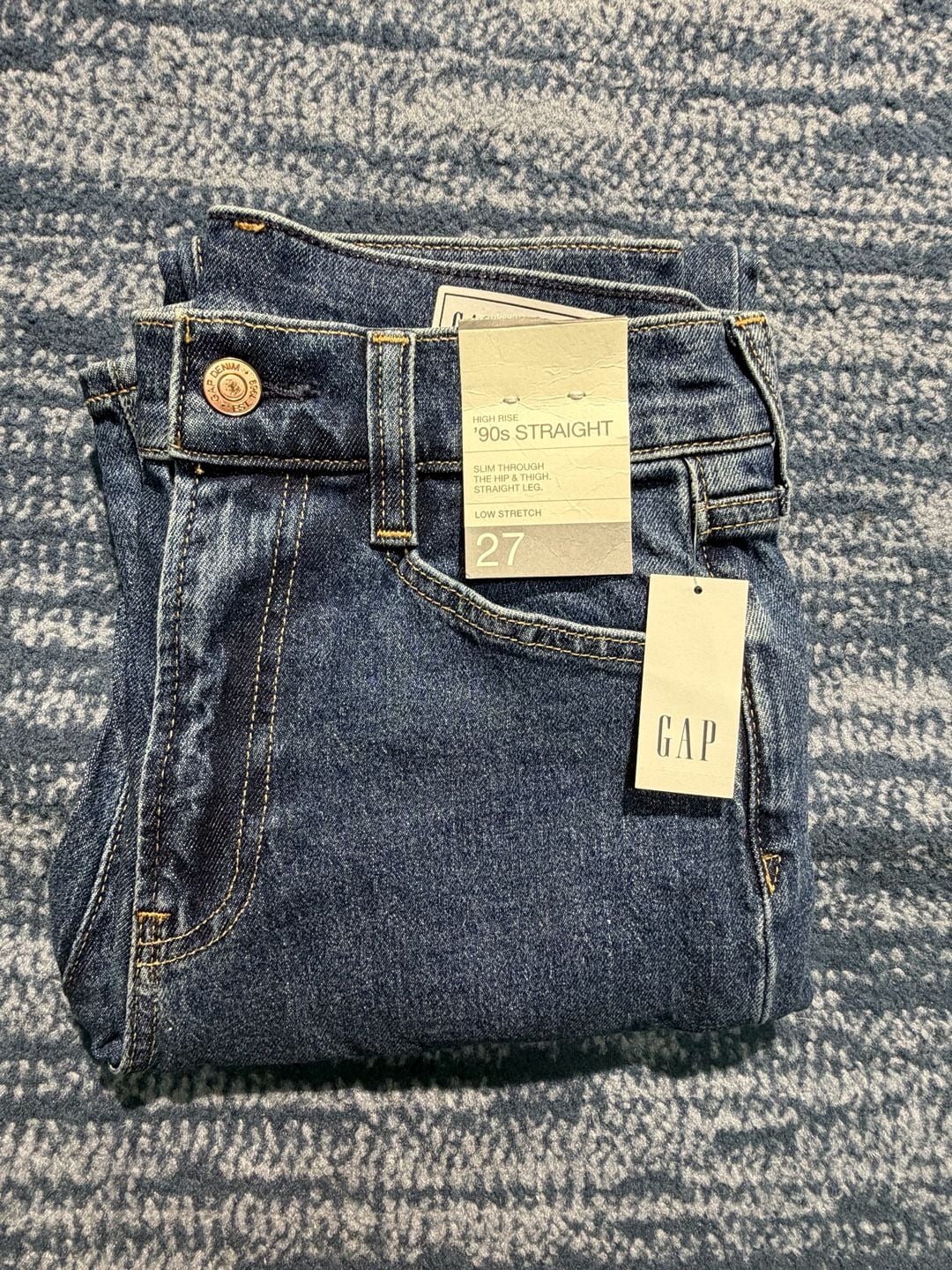 Gap High Rise 90s Straight Jeans Size 27/4 Regular Blue Denim 1