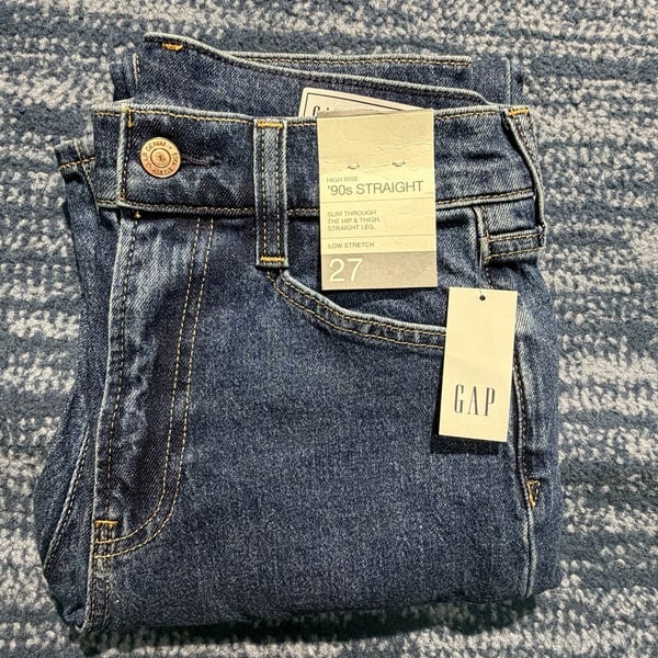 Gap High Rise 90s Straight Jeans Size 27/4 Regular Blue Denim