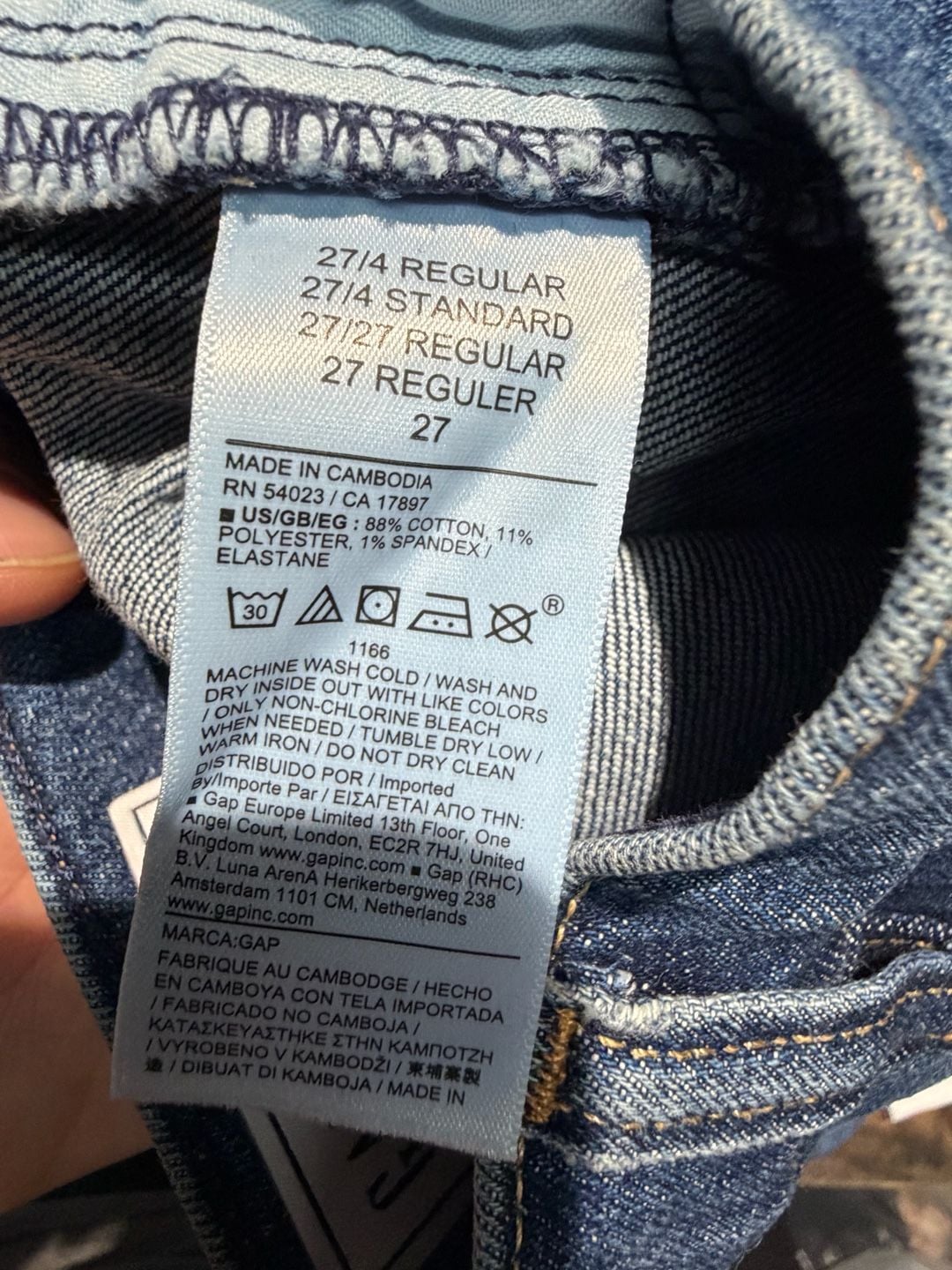 Gap High Rise 90s Straight Jeans Size 27/4 Regular Blue Denim 10